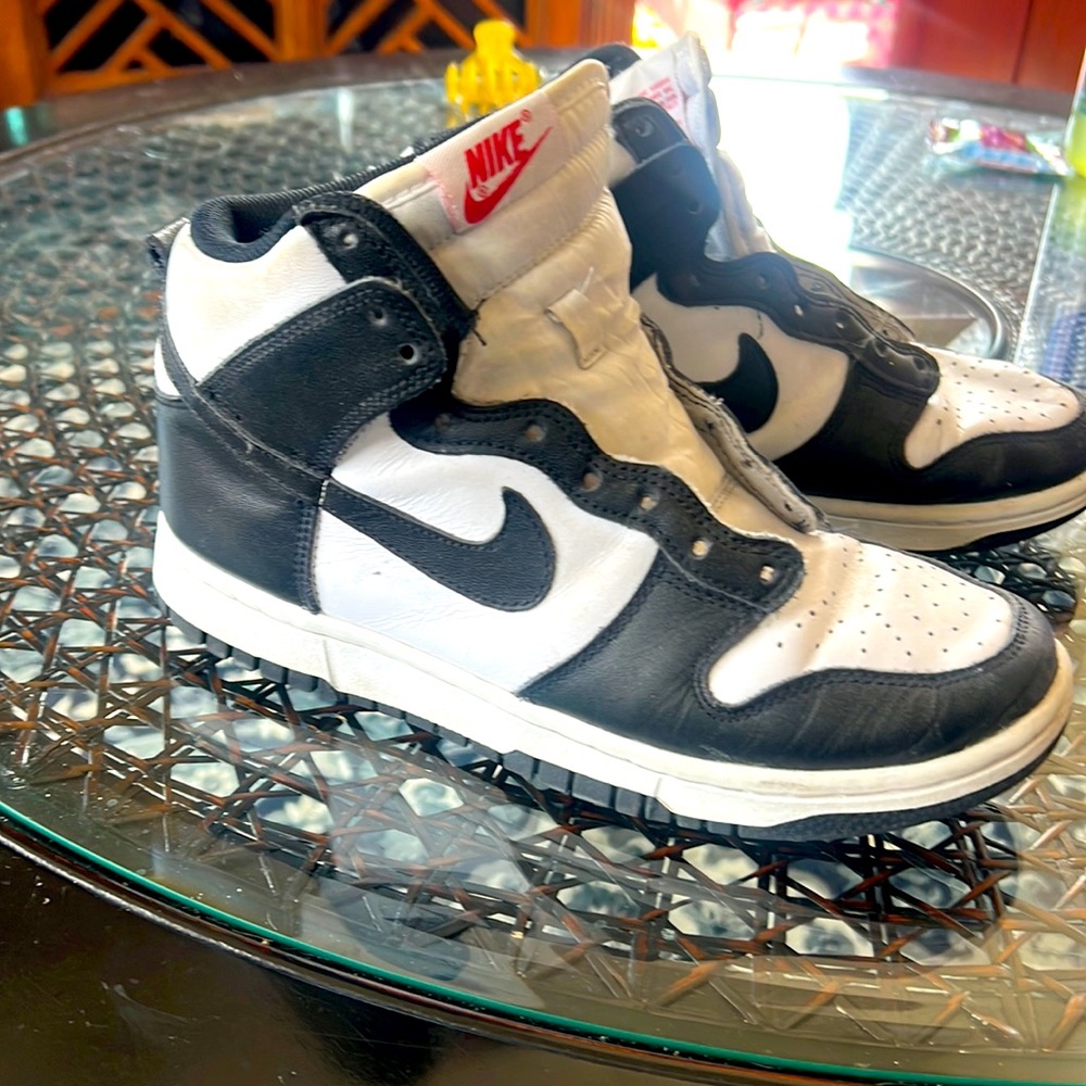 NIKE Dunk High Retro Pandas Black and White 7.5